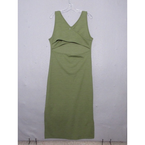 Roxy Dress XL Green Midi Good Keepsake Open Back Beach Pool Vacation Slit Resort - Picture 1 of 10